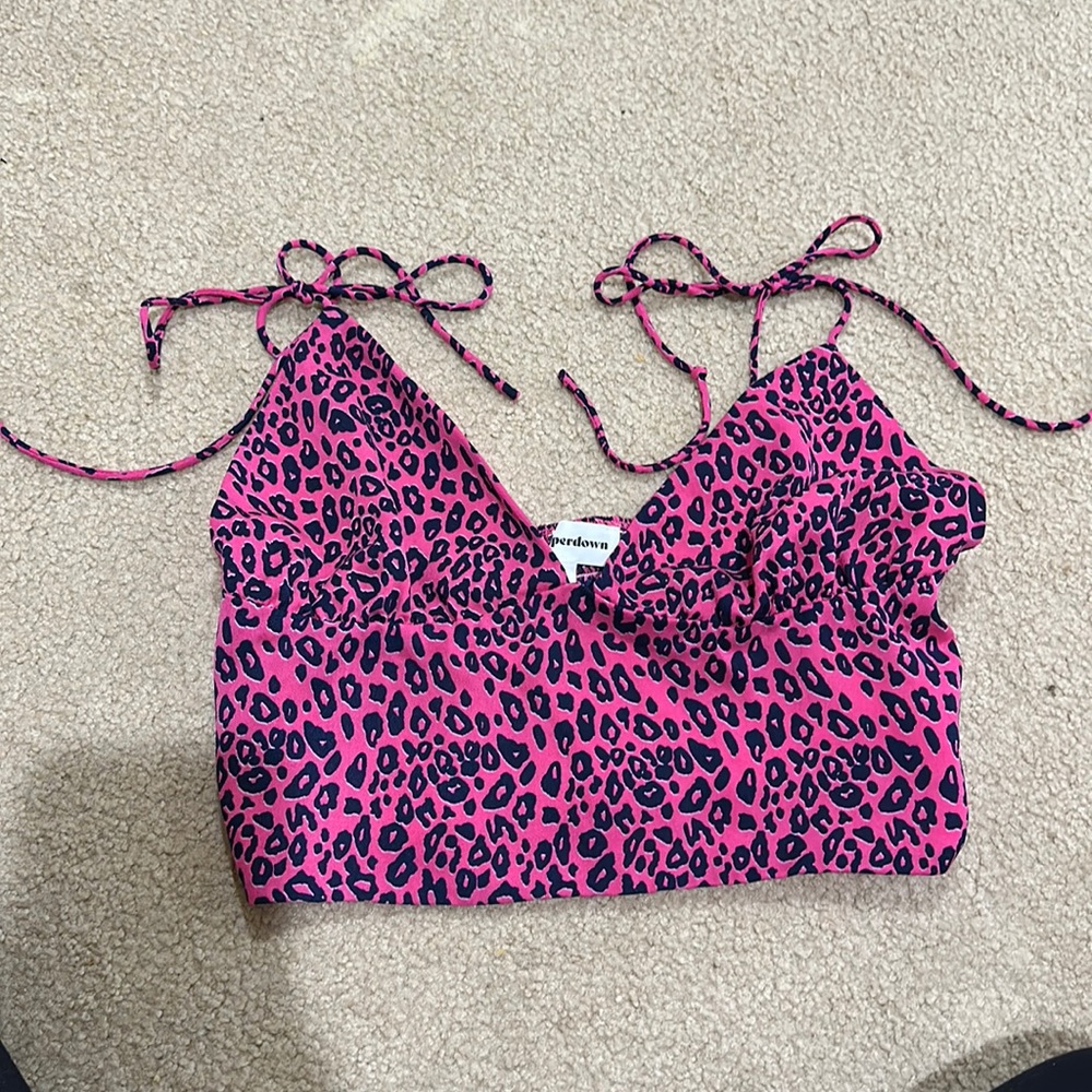 Hot pink cheetah print tank top